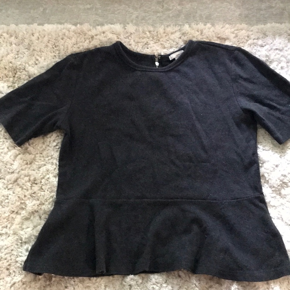 Peplum style grey top